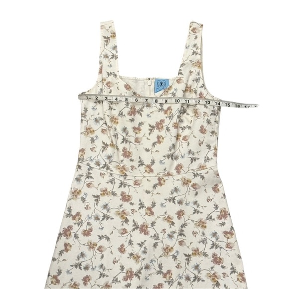 CeCe Cottagecore Midi Dress Off White Soft Floral Print NWT Women’s Size 2 - Picture 8 of 11